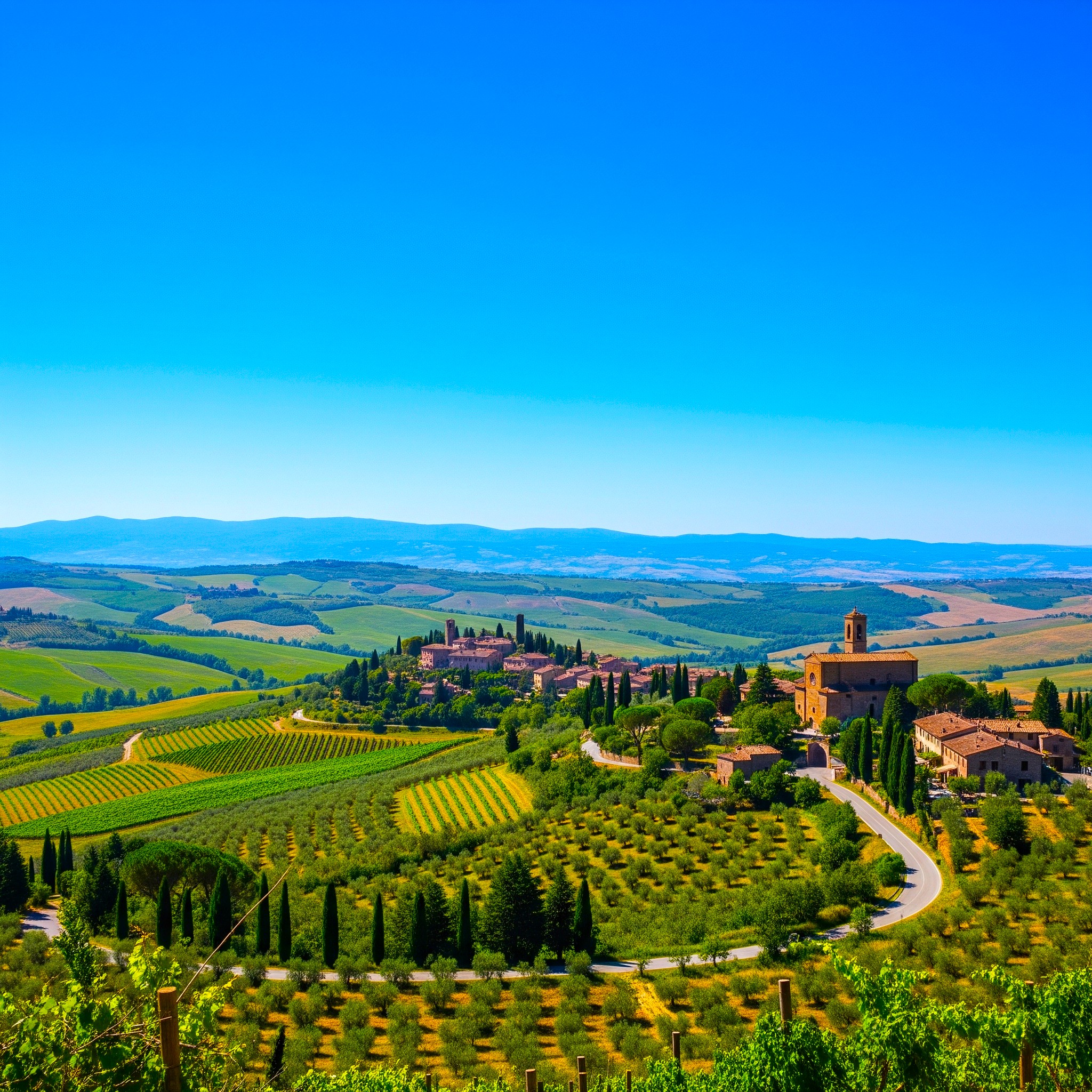 Tuscany: Rolling Hills and Vineyards